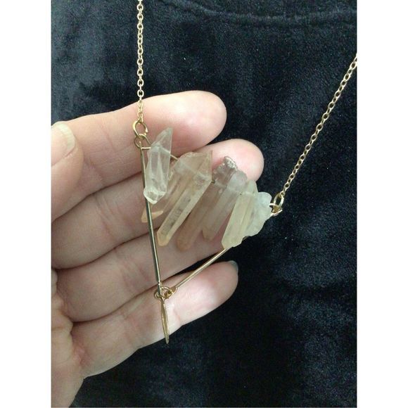 NWT Hey Doll Quartz Crystals Gold Necklace Chakra Reiki 22” Adjustable Length 🌸 - Picture 10 of 11